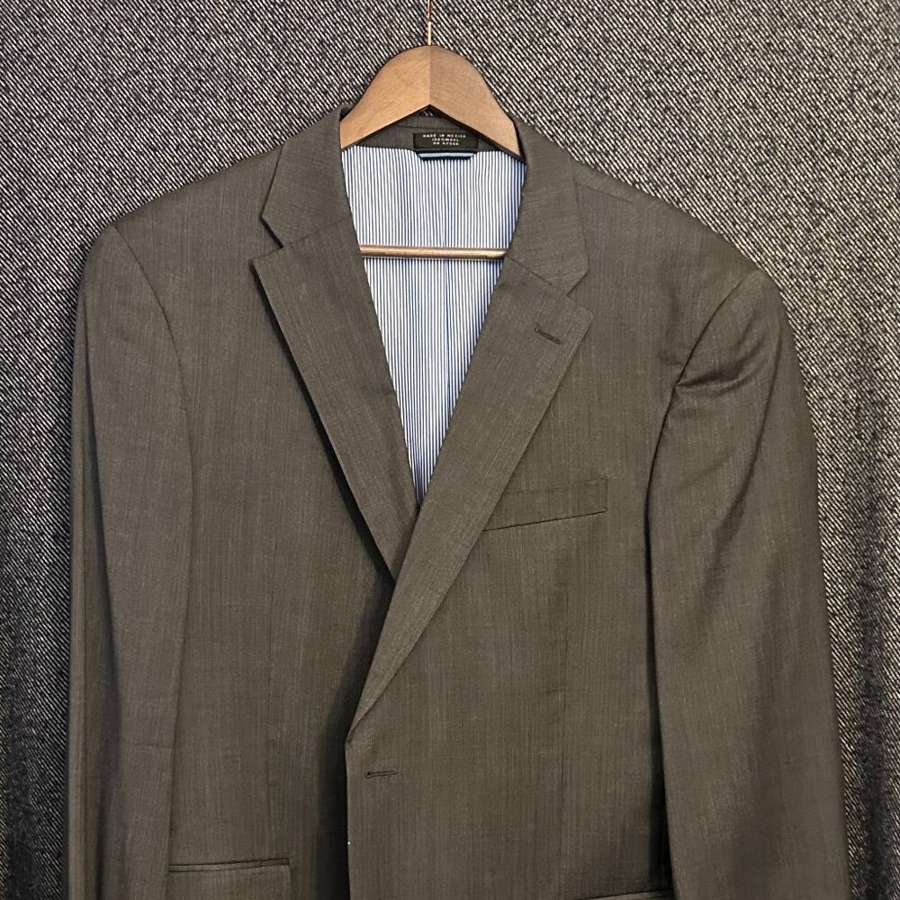 Tommy Hilfiger Suit Set Men’s 46R / 38x32 – Grey Textured Blazer & Matching Pant